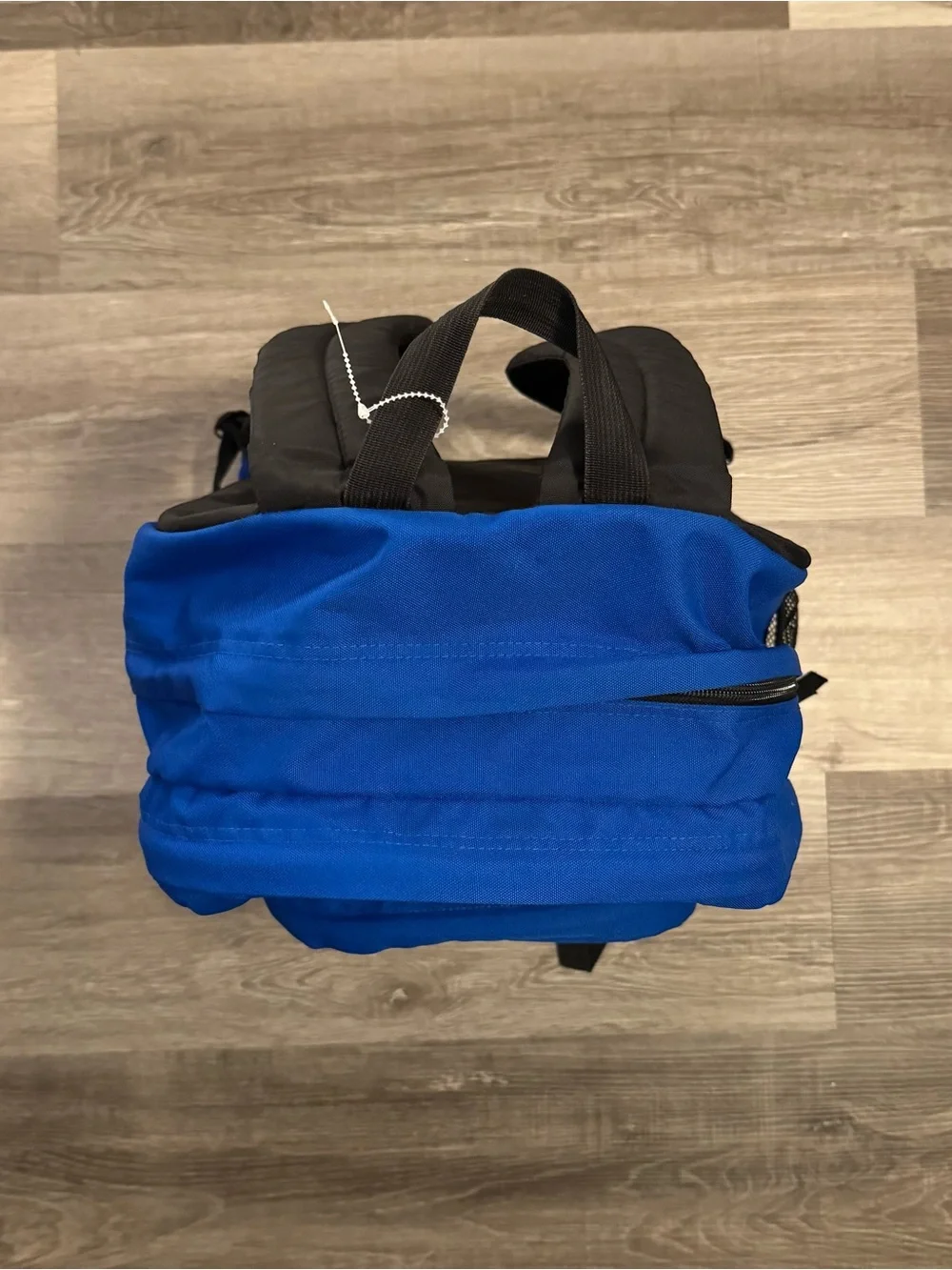 JanSport Large Blue/Black Zip Backpack Padded Adjustable Straps Front Pocket